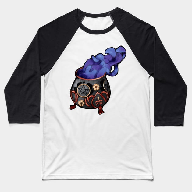 Witch Cauldron Baseball T-Shirt by JJLosh